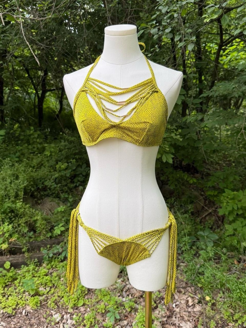Yellow Strappy Bikini Set